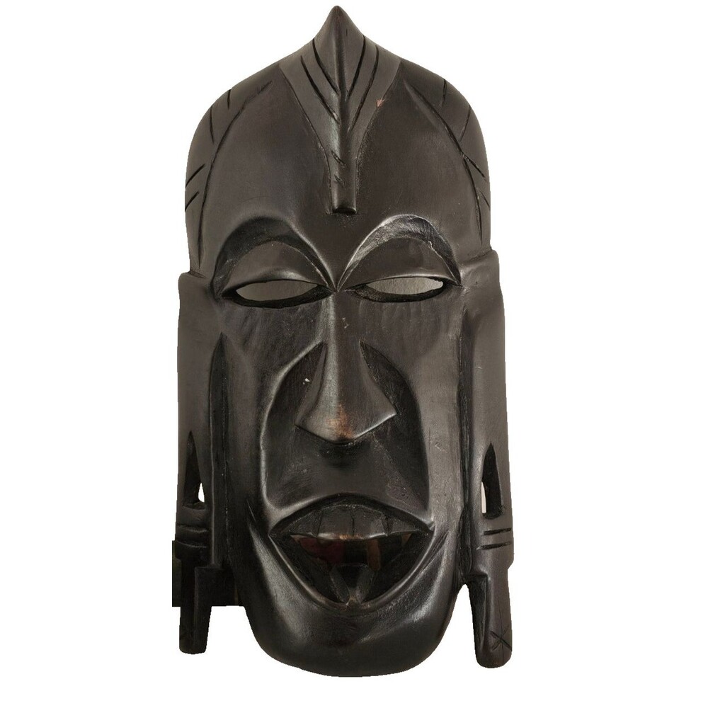 VTG African Hand Carved Tribal Mask 9.5 In West or Central Africa (See Notes)